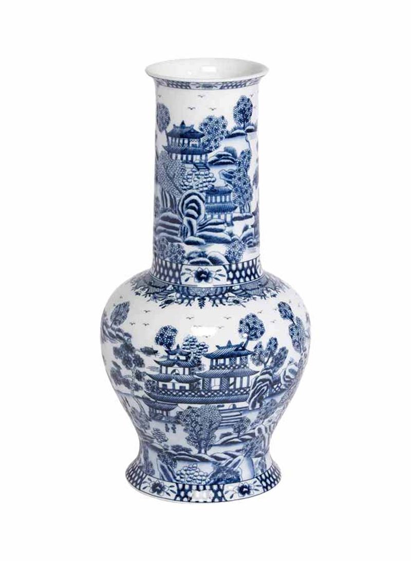 Gourd Vase White/Blue 25.4 x 49.53centimeter