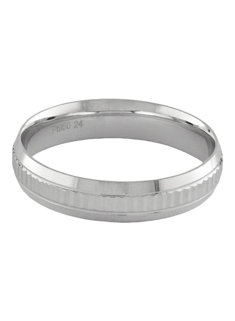 White Platinum Textured Wedding Ring