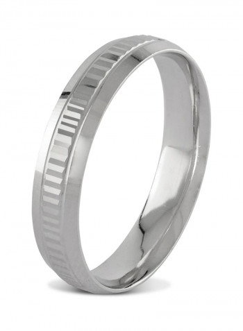 White Platinum Textured Wedding Ring