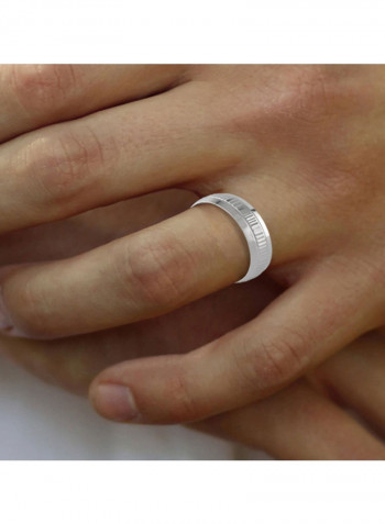 White Platinum Textured Wedding Ring