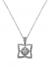 0.63 Ct Micro-Pave Round Diamond Pendant White Gold
