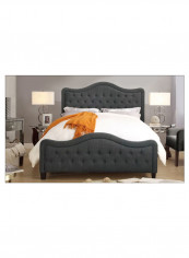 Adella Top Upholstery Bed With Mattress Charcoal Grey 180 x 200centimeter