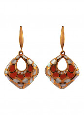 Diamond Studded Contrast Dangle Earrings Gold reviews Diamond Studded Contrast Dangle Earrings Gold