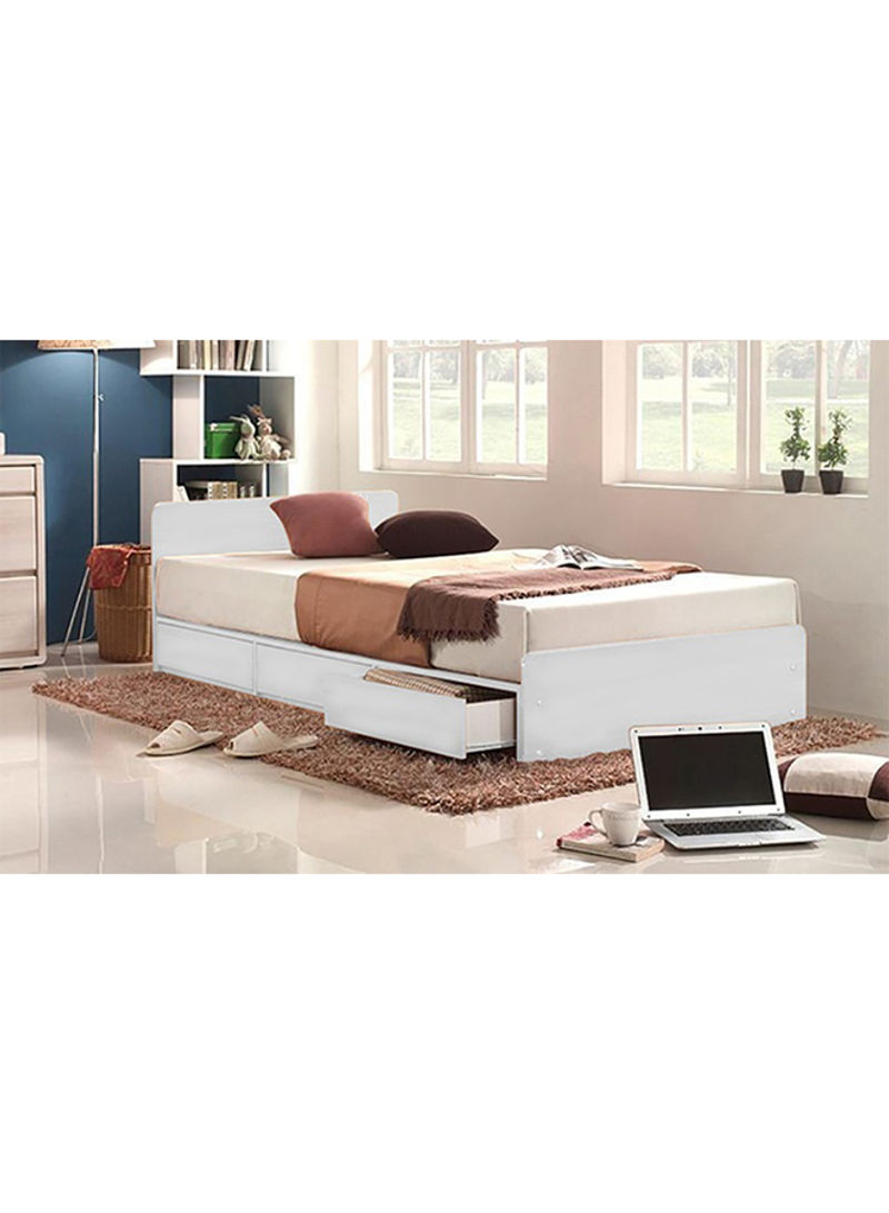 3-Drawer Storage Bed With Mattress White Super King