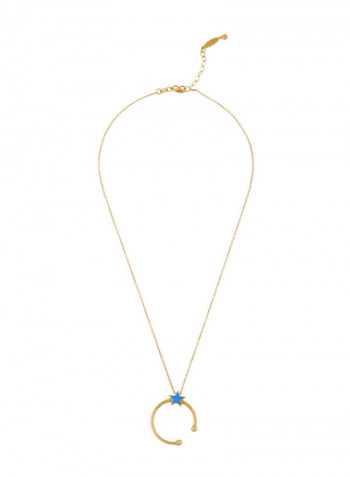18 Karat Gold Enamel Star Necklace