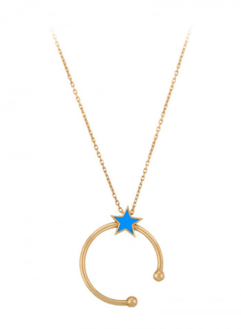 18 Karat Gold Enamel Star Necklace