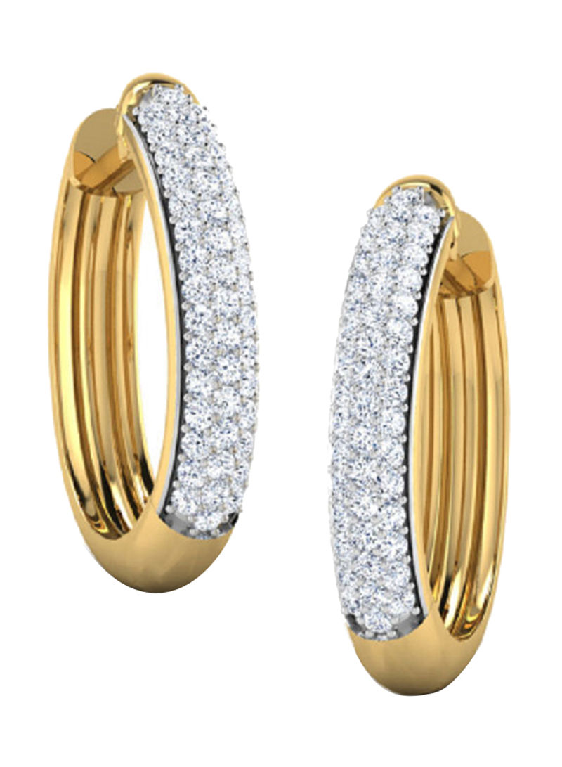 18K Gold Exquisite Design Creolla Diamond Hoop Earring