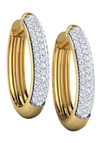 18K Gold Exquisite Design Creolla Diamond Hoop Earring