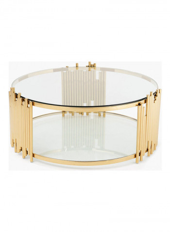 Henley Coffee Table Clear/Gold 100x100x43سم