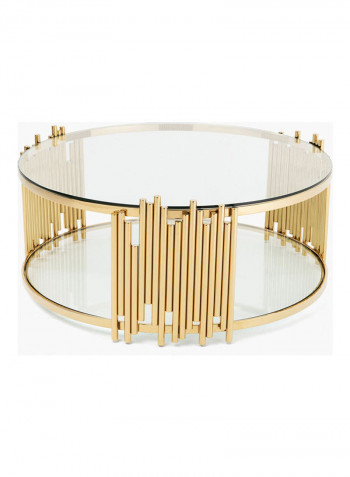 Henley Coffee Table Clear/Gold 100x100x43cm