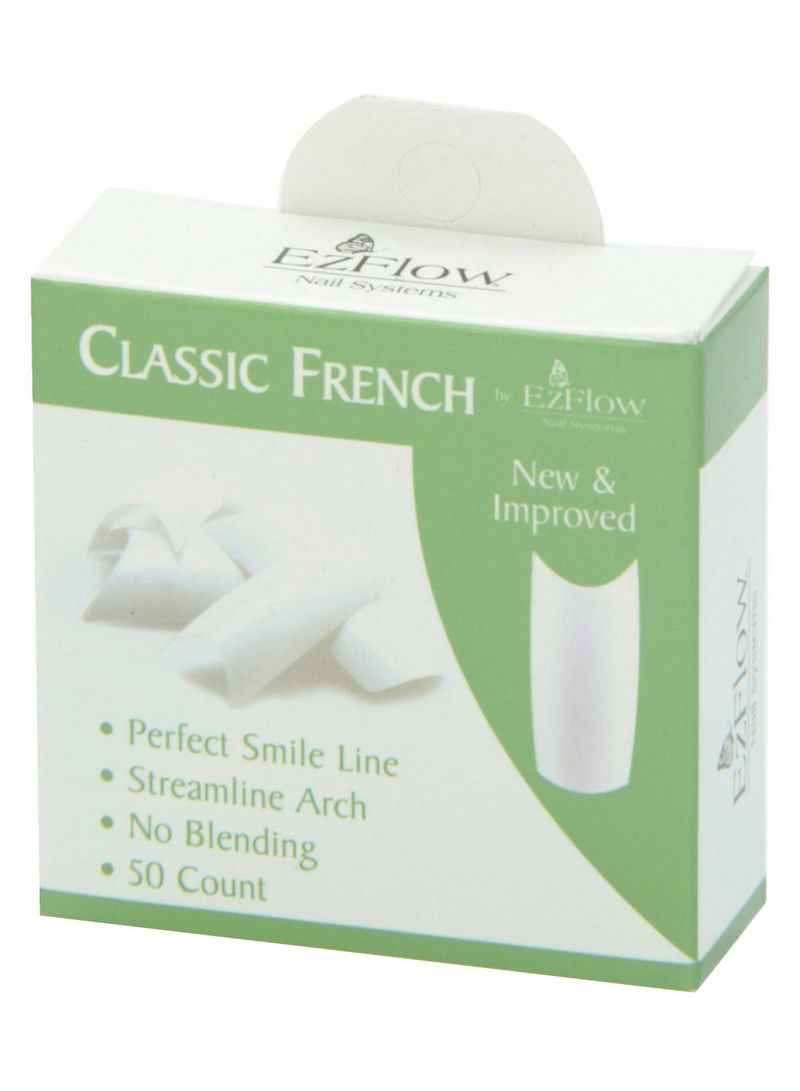 1800-Piece Classic French Nail Tip Set White