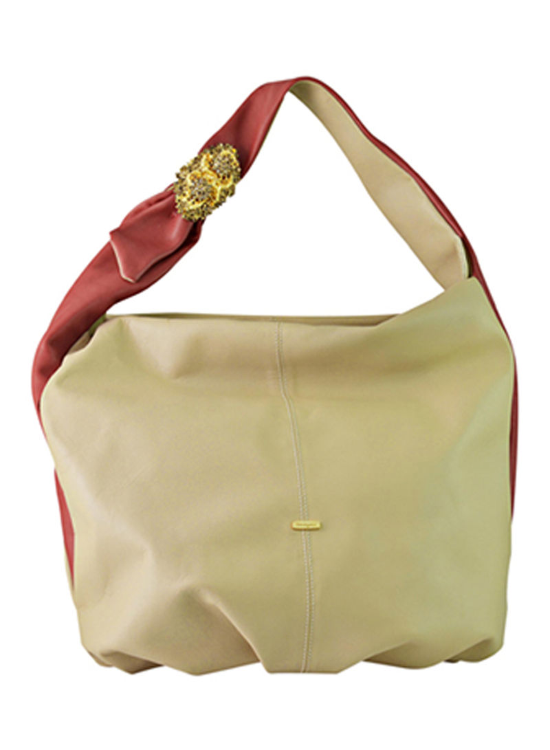 Scintilla Leather Hobo Bag Red