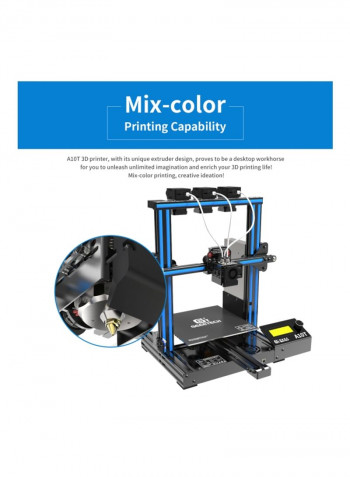 3-In-1 Mix-Colour Auto Levelling 3D Printer 478x413x485millimeter Blue/Black