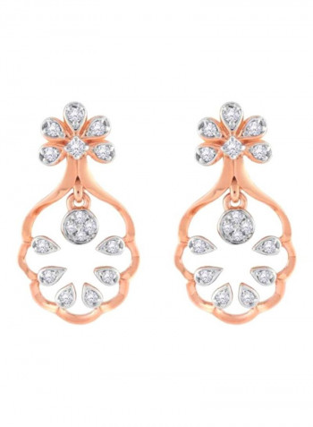 18 Karat Gold 0.17 Ct Diamond Studded Earrings