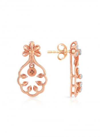 18 Karat Gold 0.17 Ct Diamond Studded Earrings