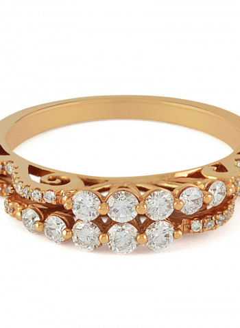 18 Karat Gold 0.48Ct Diamond Studded Ring