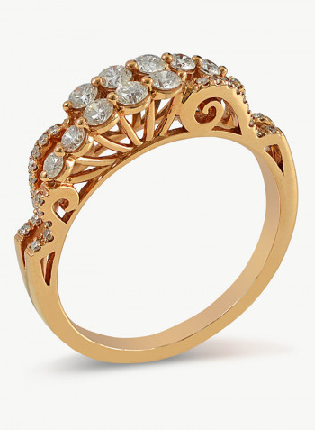 18 Karat Gold 0.48Ct Diamond Studded Ring