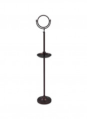 Floor Standing Magnification And Shaving Mirror Antique Bronze/Clear 8inch