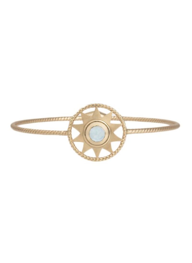 18 Karat Gold Stone Studded Flowerish Star Design Bracelet