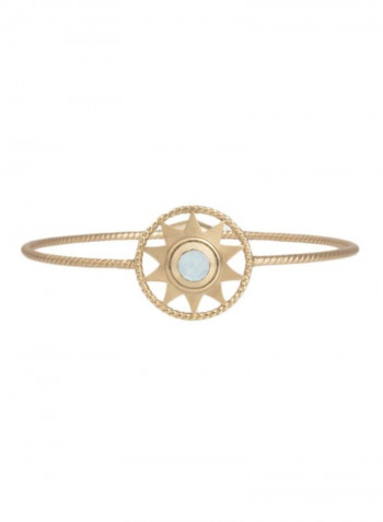 18 Karat Gold Stone Studded Flowerish Star Design Bracelet