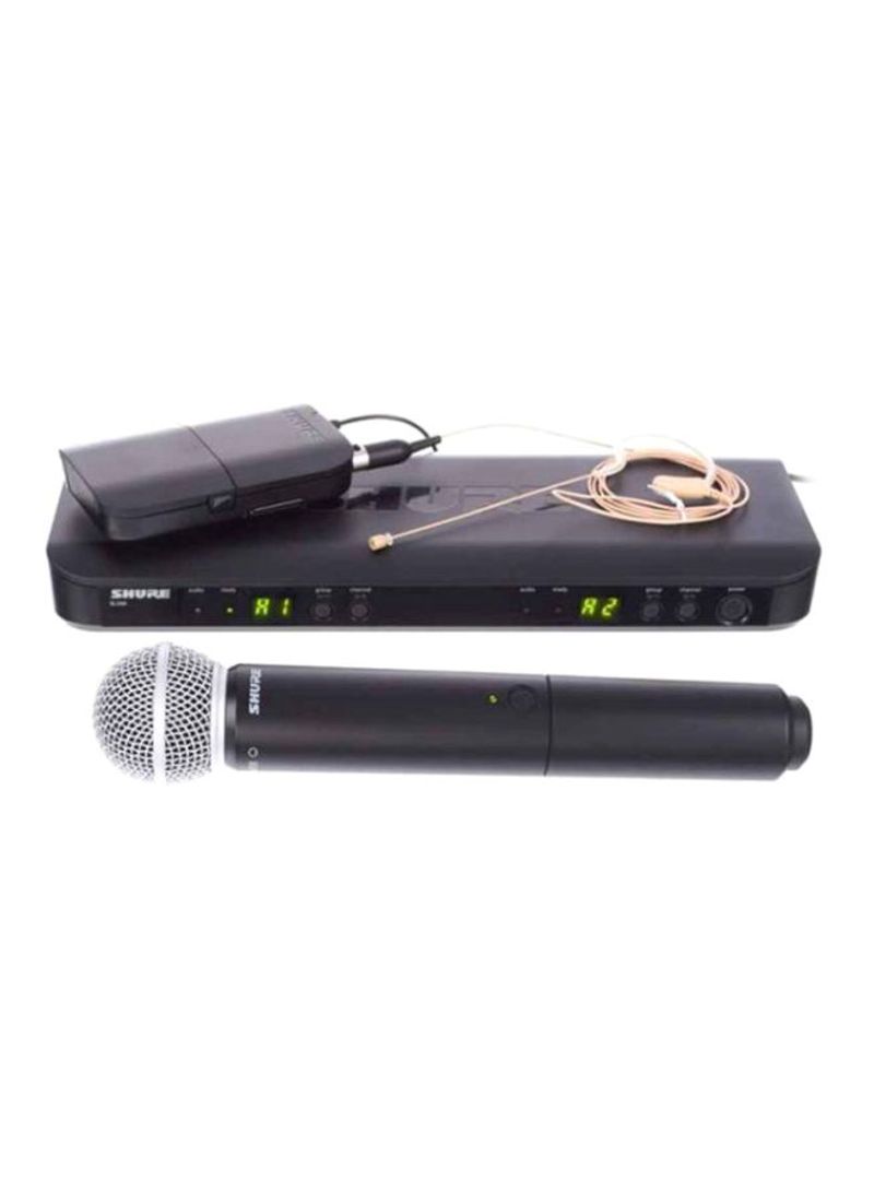 Wireless Microphone System Set BLX1288UK/MX53-K14 Black/Beige/Silver