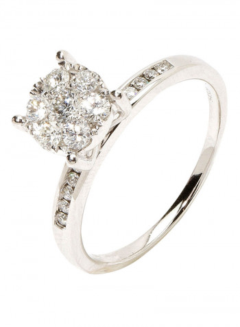 18K White Gold Solitaire Diamond Ring