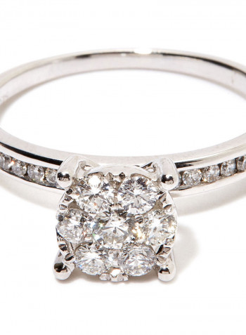 18K White Gold Solitaire Diamond Ring