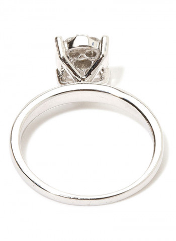 18K White Gold Solitaire Diamond Ring