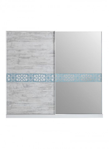 Casablanca Sliding Door Wardrobe With Mirror White 80x163x39.5centimeter