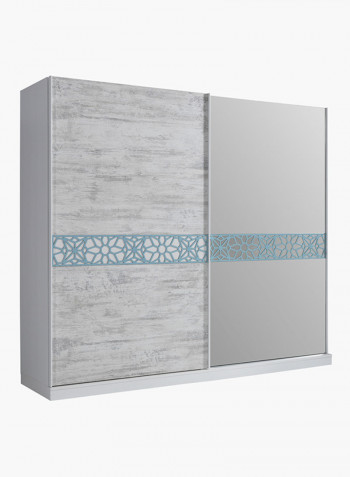 Casablanca Sliding Door Wardrobe With Mirror White 80x163x39.5centimeter