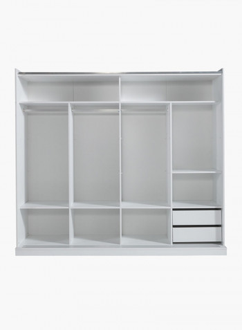 Casablanca Sliding Door Wardrobe With Mirror White 80x163x39.5centimeter
