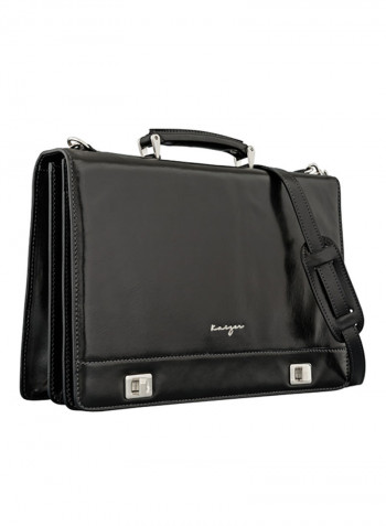 Stateman Leather Briefcase Bag Black