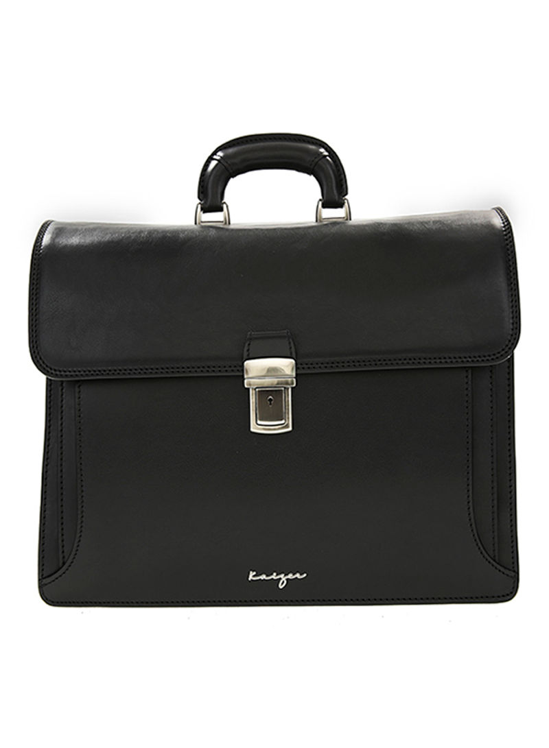 Statesman Leather Briefcase Bag Black