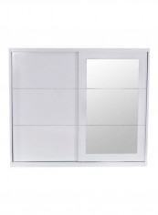Matilda Sliding Door Wardrobe With Mirror White 257.4x220x60centimeter