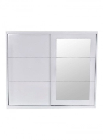 Matilda Sliding Door Wardrobe With Mirror White 257.4x220x60centimeter