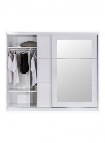 Matilda Sliding Door Wardrobe With Mirror White 257.4x220x60centimeter