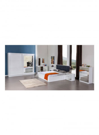 Matilda Sliding Door Wardrobe With Mirror White 257.4x220x60centimeter