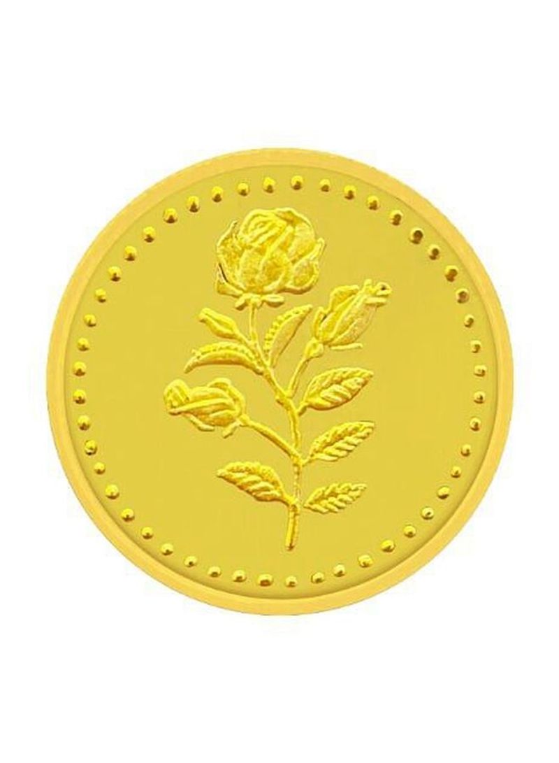 24 Karat 1 Tola Gold Flower Design Coin