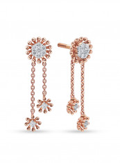 18 Karat Rose Gold 0.21 Carat Diamond Dangling Earring
