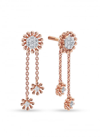 18 Karat Rose Gold 0.21 Carat Diamond Dangling Earring