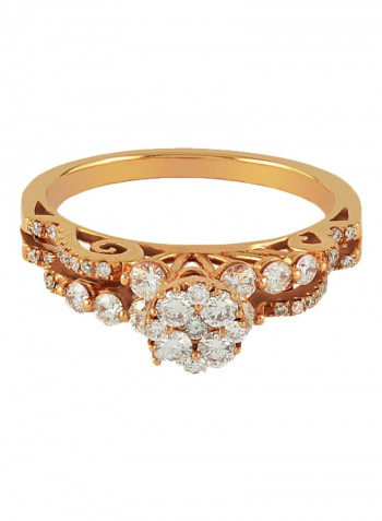 18 Karat Rose Gold 0.61Ct Diamond Studded Ring