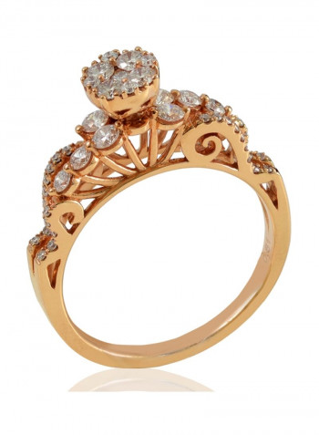 18 Karat Rose Gold 0.61Ct Diamond Studded Ring