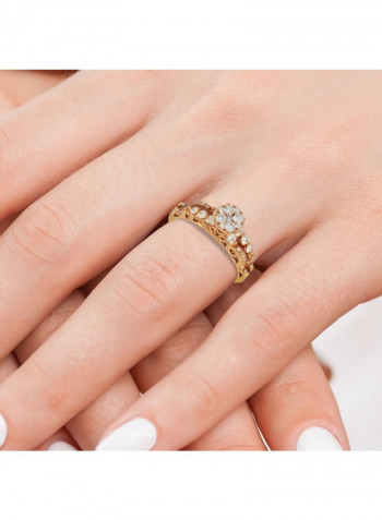 18 Karat Rose Gold 0.61Ct Diamond Studded Ring