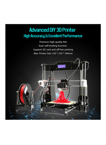 A8 Upgraded High Precision Desktop 3D Printer i3 DIY Kits 50 x 45 x 40centimeter Black