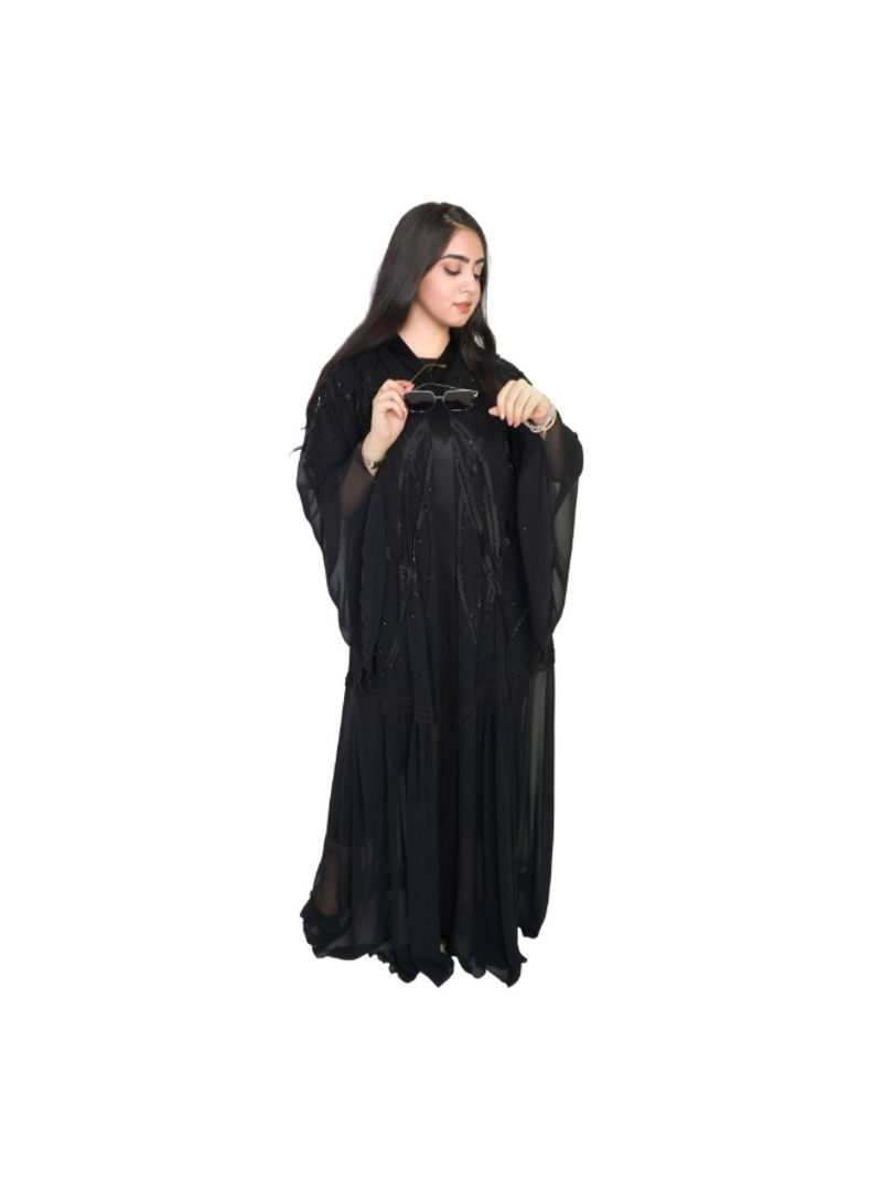 Chiffon Fabric Abaya Black