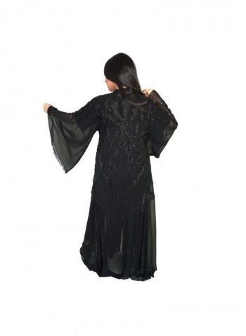 Chiffon Fabric Abaya Black