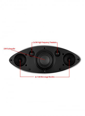 Wireless Bluetooth Speaker With Built-In Subwoofer White/Black