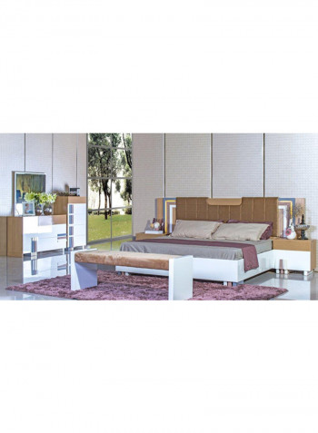 Madeline King Bed Set White 180x200centimeter