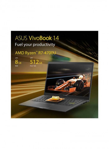 Vivobook 14 M413DA-EB211T Laptop With 14-Inch FHD Display, AMD Ryzen 7-4700U Processer/8GB RAM/512GB SSD/AMD Radeon RX Vega 10 Graphics Card Black