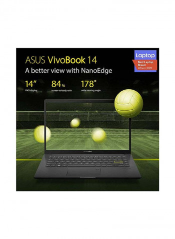 VivoBook 14 M413IA-EK735T Laptop With 14-Inch FHD Display, AMD Ryzen 7-4700U Processor/8GB RAM/512GB SSD/AMD Radeon Graphics Black